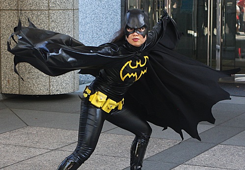 Cassandra Cain from Bat Girl in bat girl costume